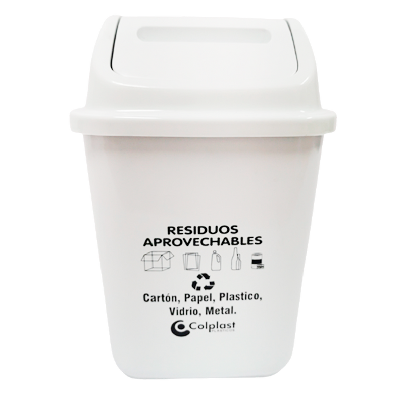 PAPELERA VAIVEN 10 LT - BLANCA  COLPLAST