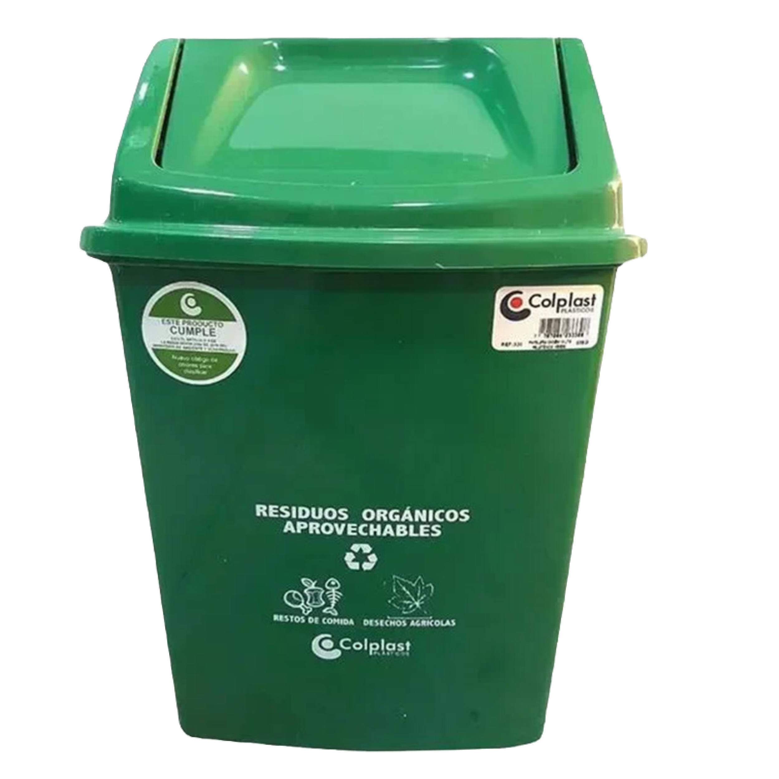 PAPELERA VAIVEN 14L PELETIZADA VERDE