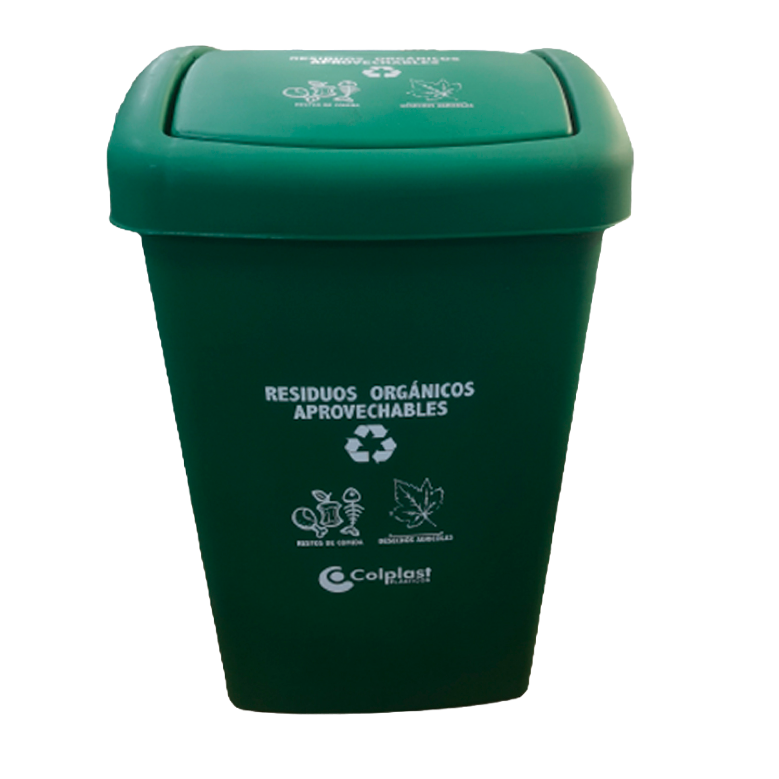PAPELERA PLANA 36L VERDE COLPLAST