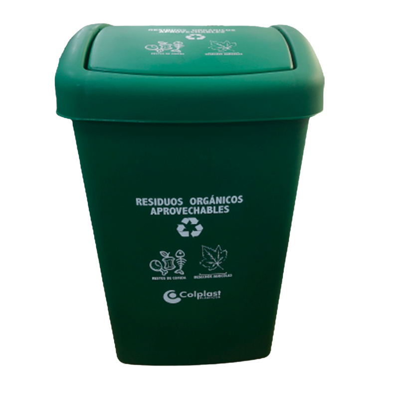 PAPELERA PLANA 36L VERDE COLPLAST