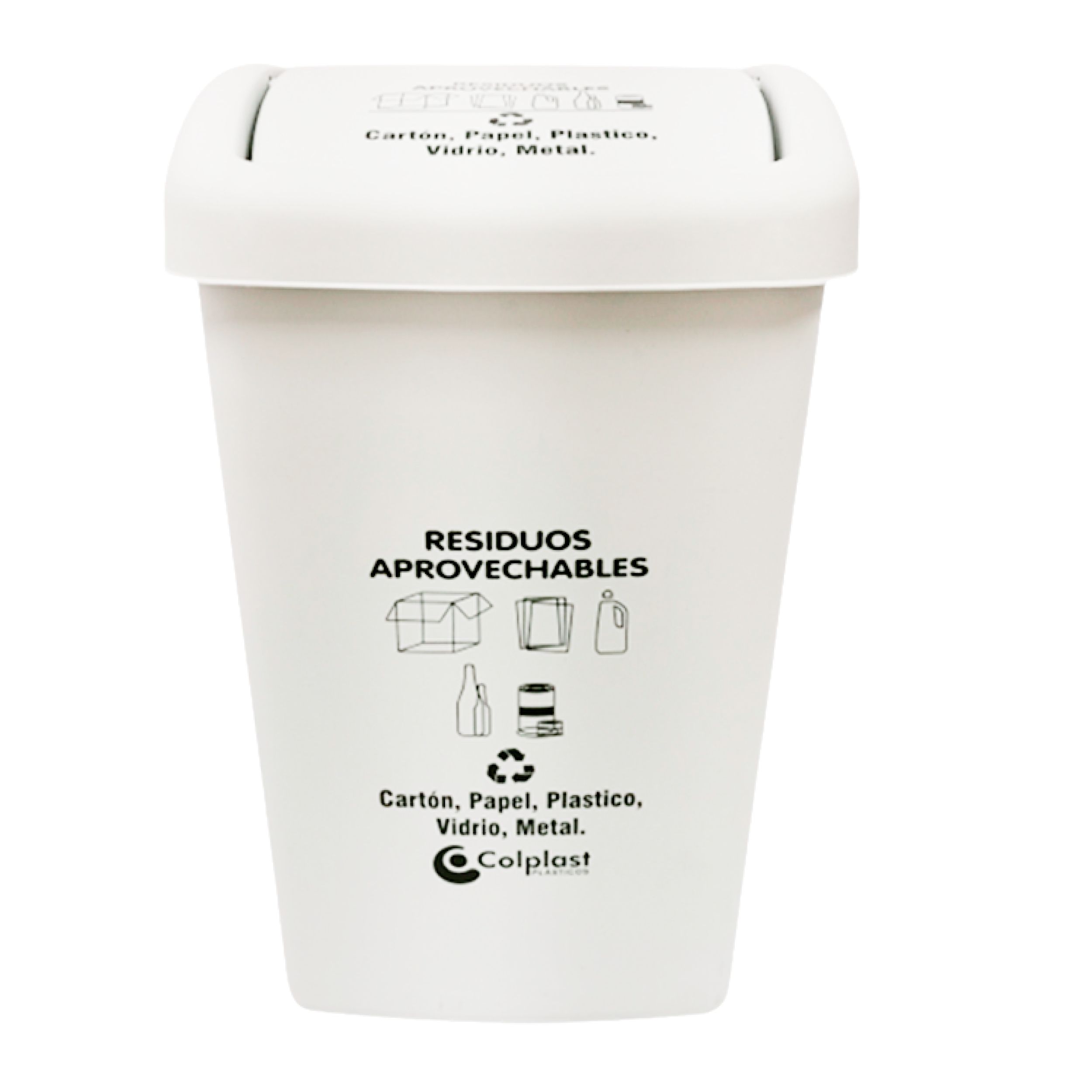 PAPELERA PLANA 36L BLANCO COLPLAST