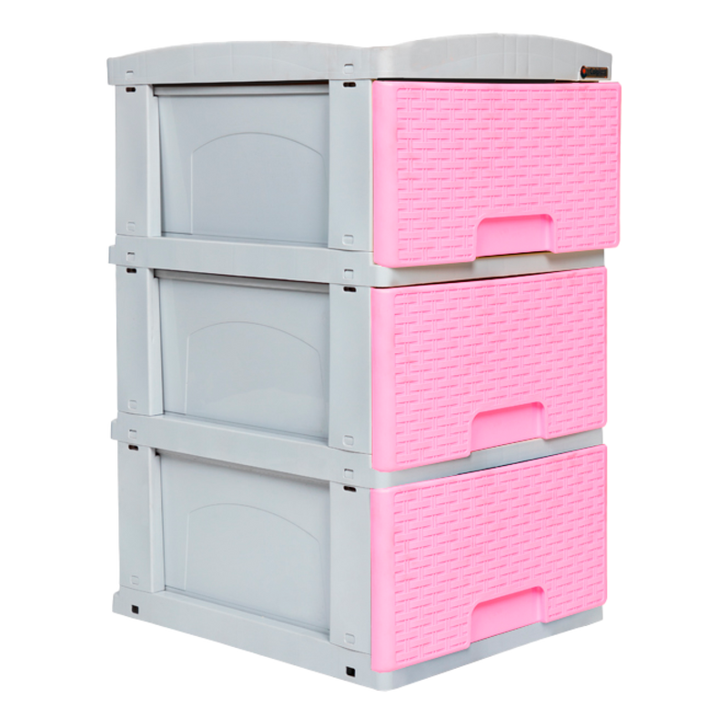PRACTIMUEBLE PQ X3 RATTAN -ROSA