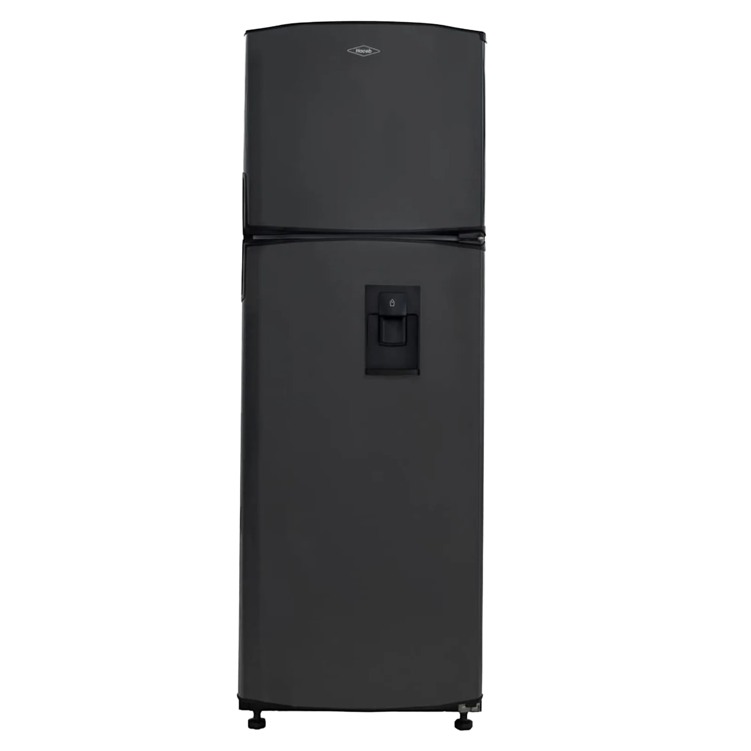Nevera HACEB No Frost Congelador Superior 294 Litros con Dispensador de Agua Manija Integrada Inverter Negro Esmeralda