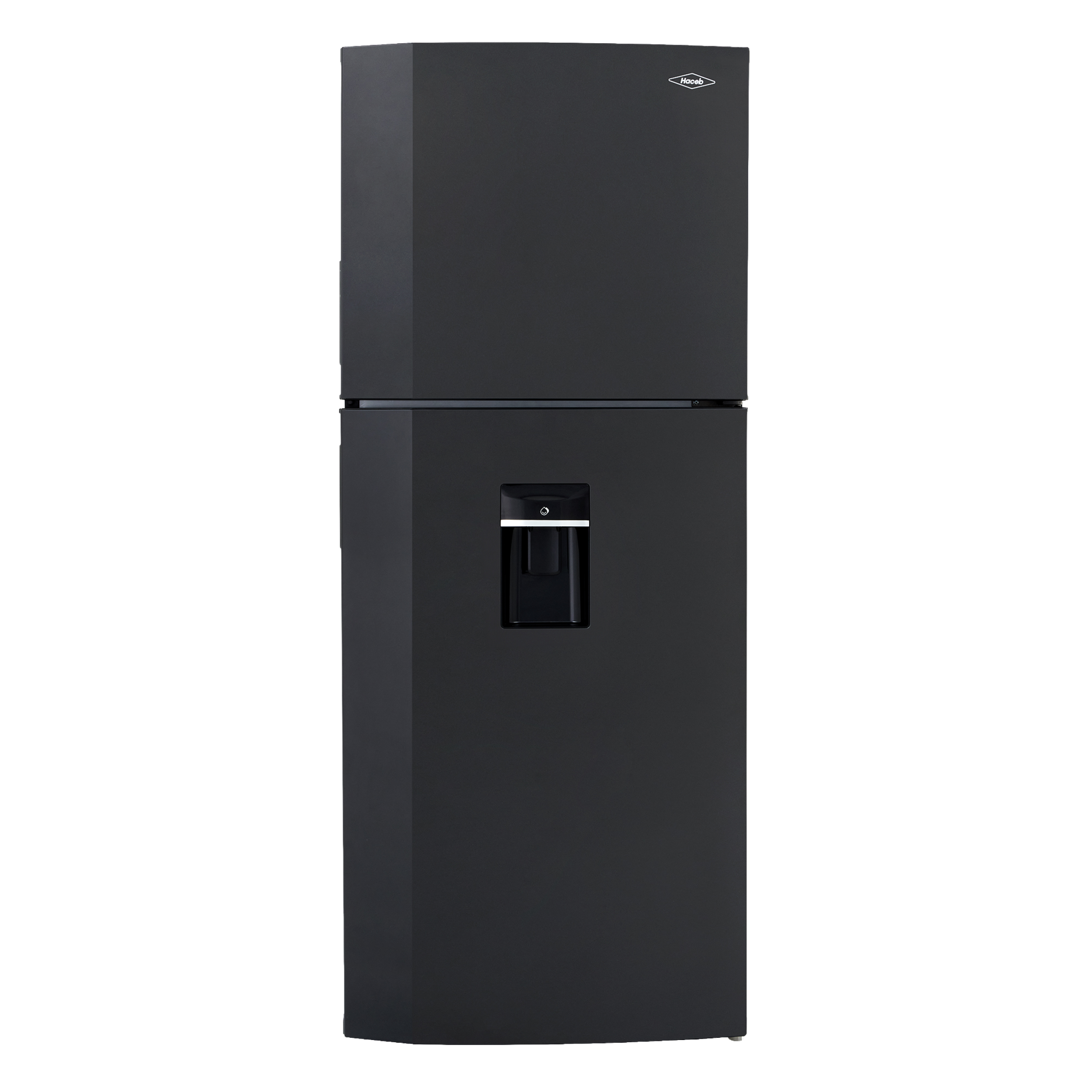 Nevera HACEB No frost Congelador Superior 391 litros N404 Manija Integrada Dispensador de Agua Gris Plomo