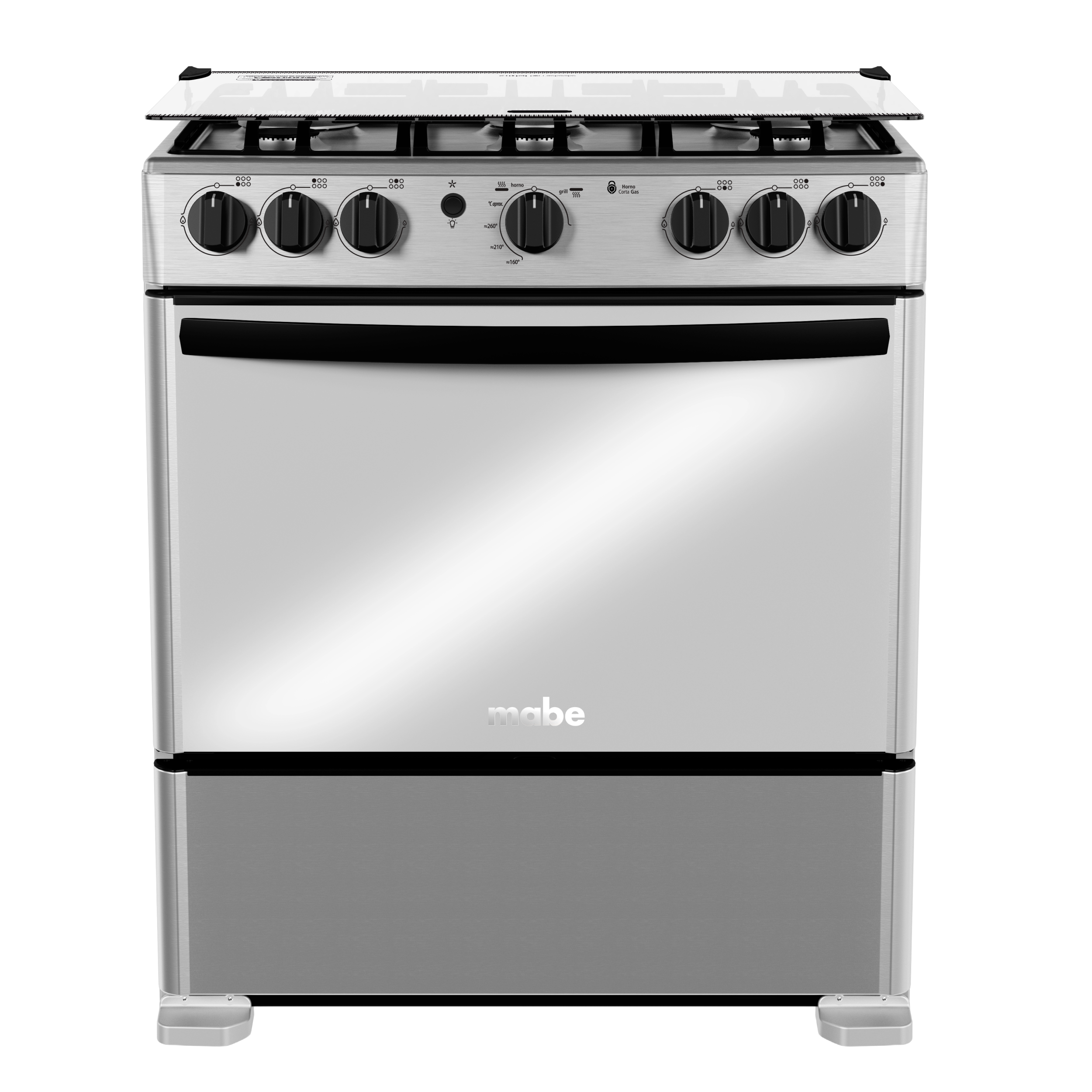 COCINA 76CM INOX GAS MABE