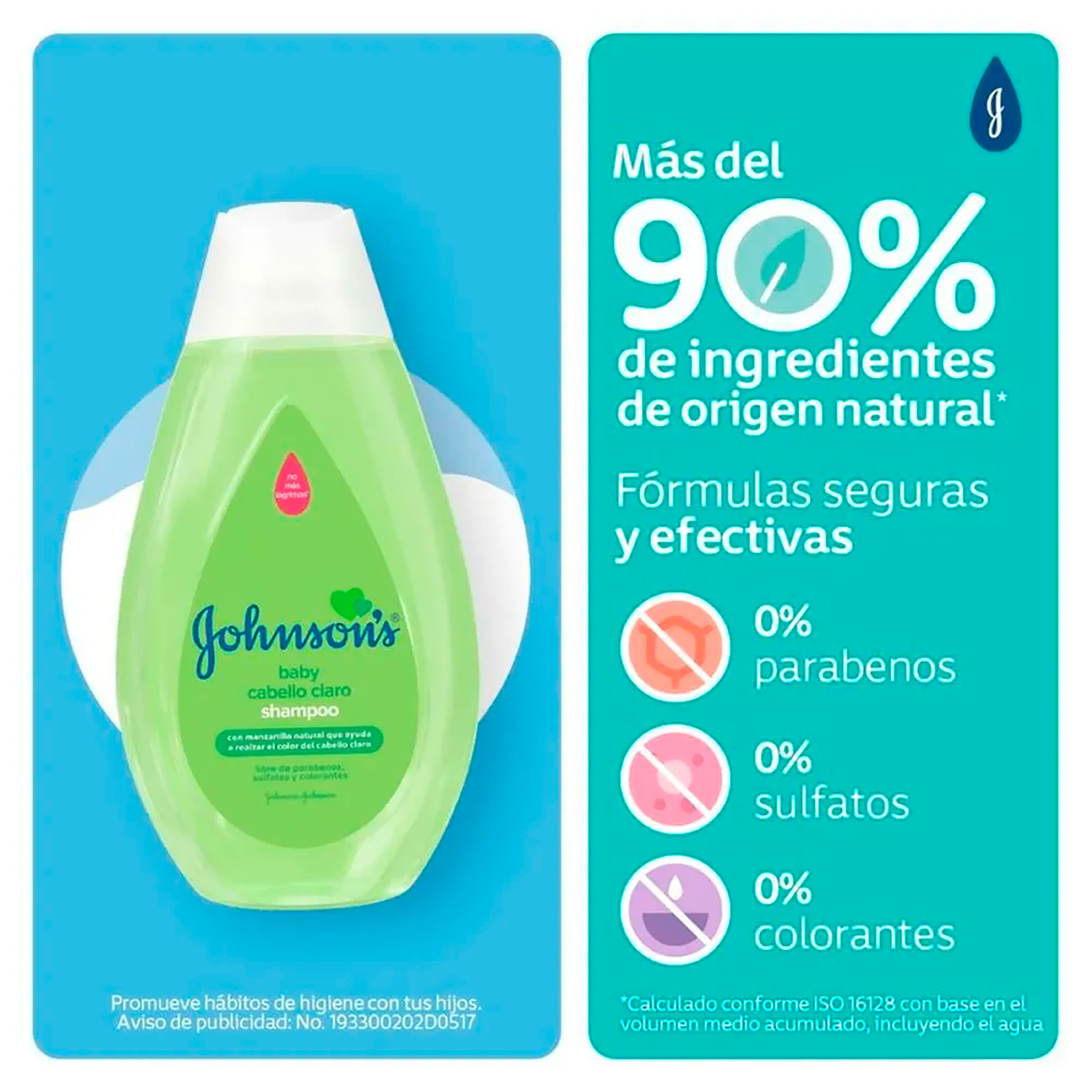 SHAMPOO JOHNSON'S® PELO CLARO MANZANILLA X400ML