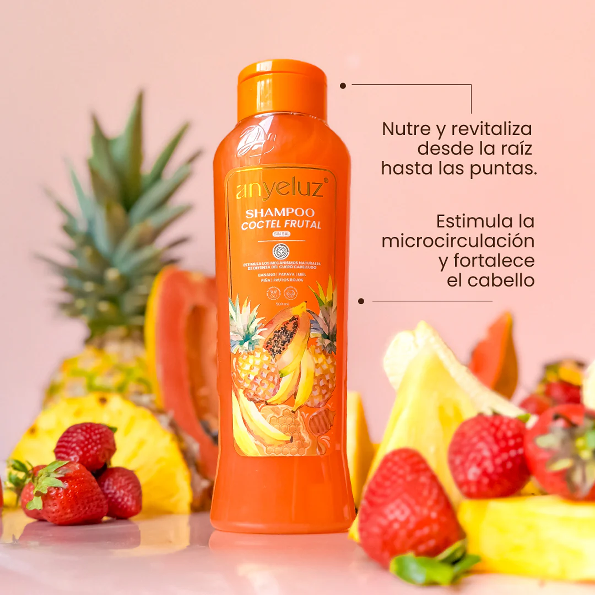 SHAMPOO COCTEL DE FRUTAS 500ML ANYELUZ