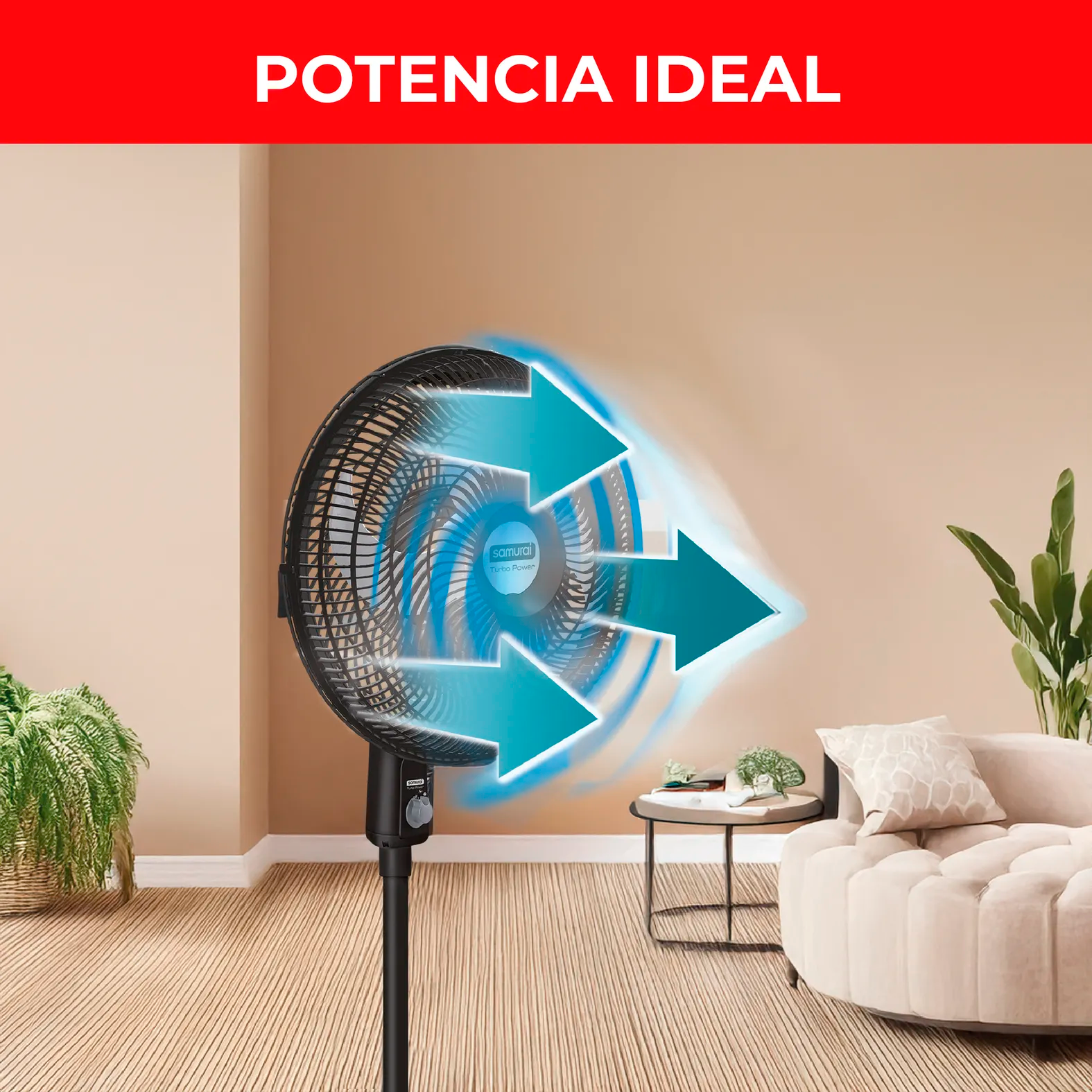 VENTILADOR TURBO POWER PEDESTAL NEG SAMU