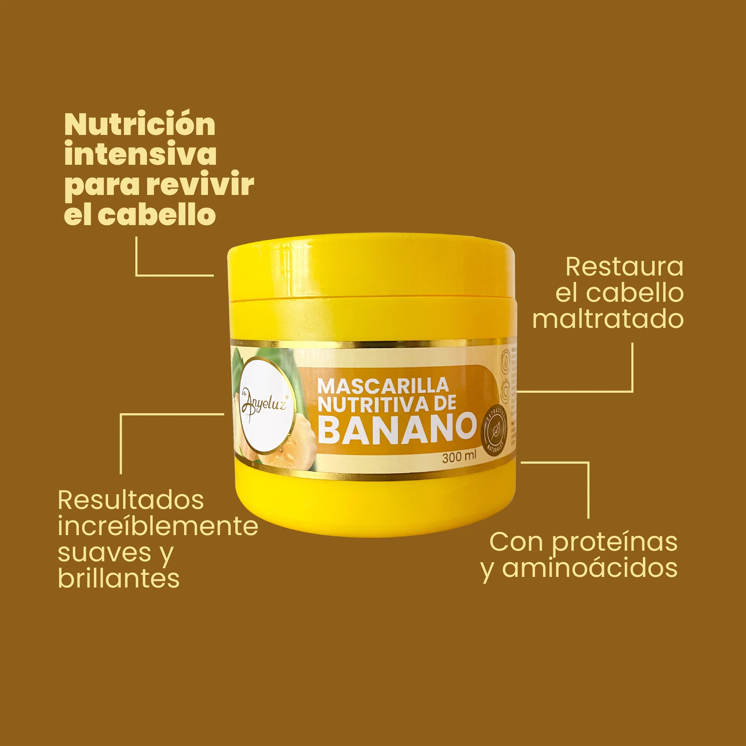 MASCARILLA NUTRI. BANANO 300ML ANYELUZ
