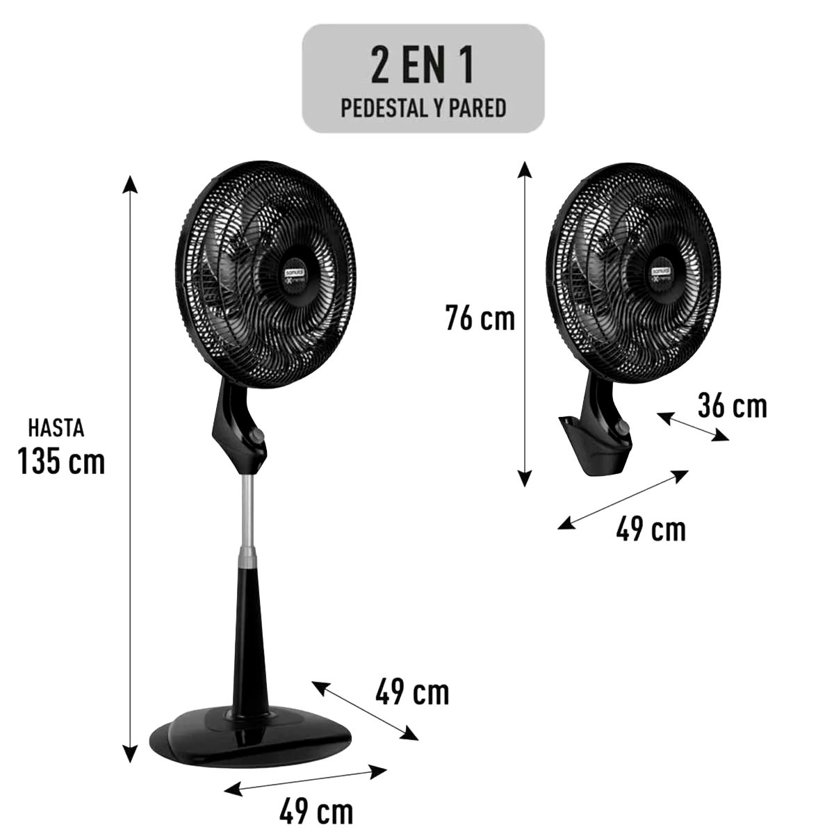 VENTILADOR EXTREMO 2EN1 18 GR SAMURAI