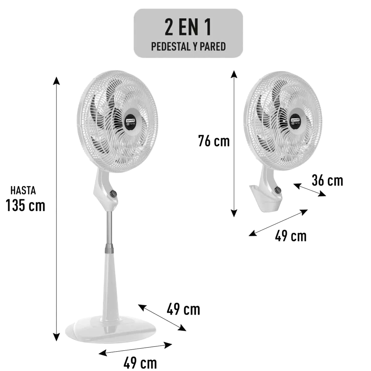 VENTILADOR EXTREMO 2EN1 18 BL SAMURAI