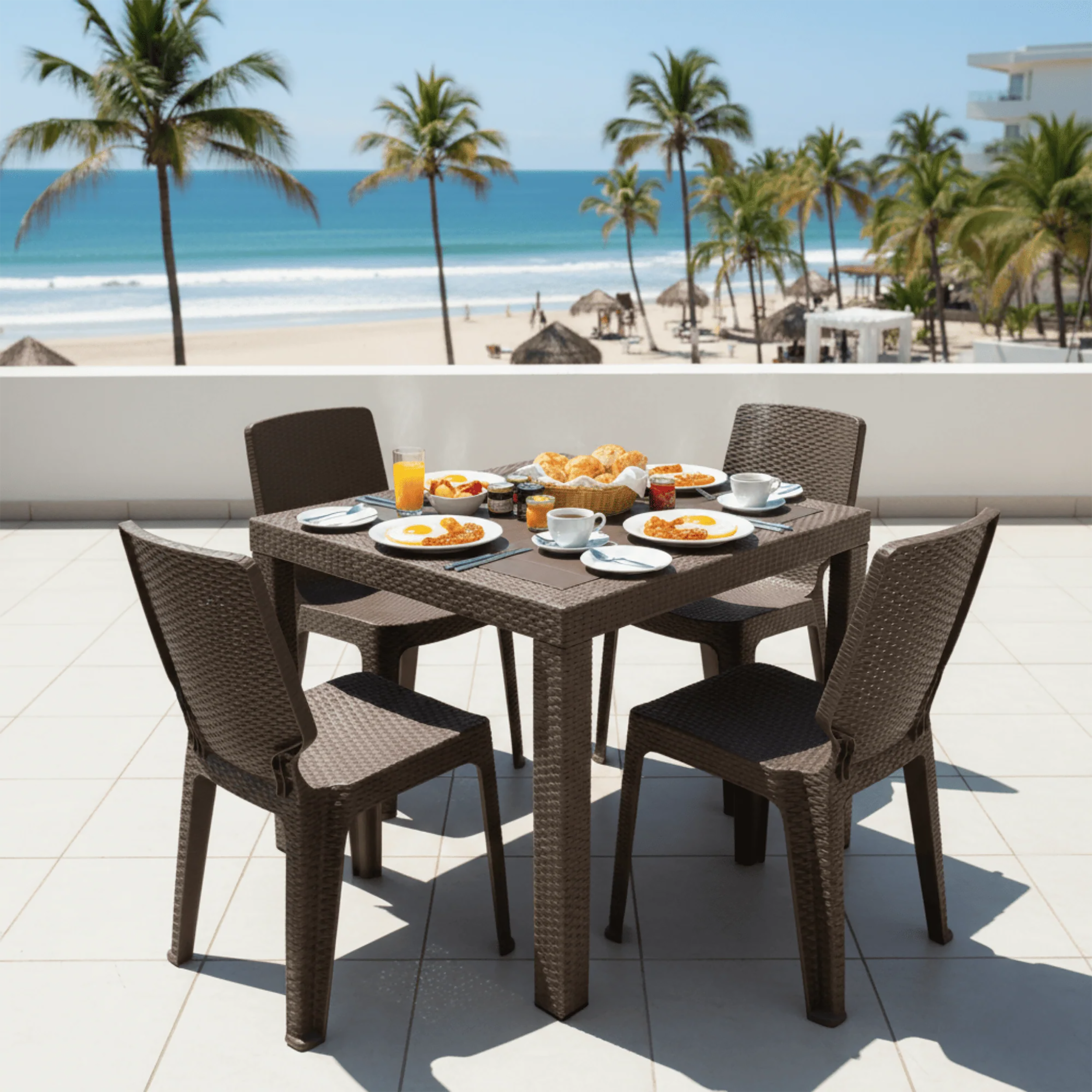 Mesa Celebrity 4 Puestos Wengue Colplast