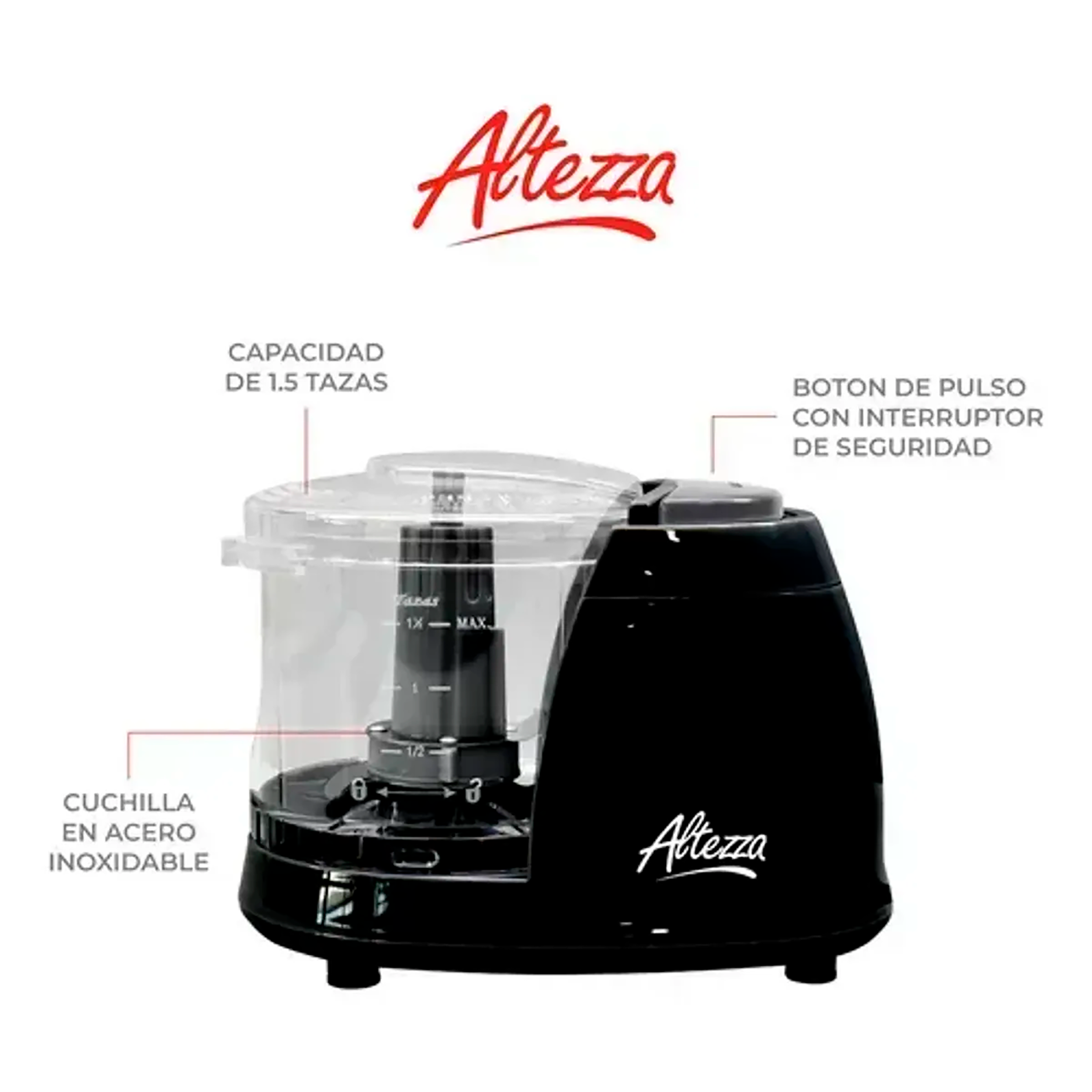 PROCESADOR DE ALIMENTOS ALTEZZA NEGRO
