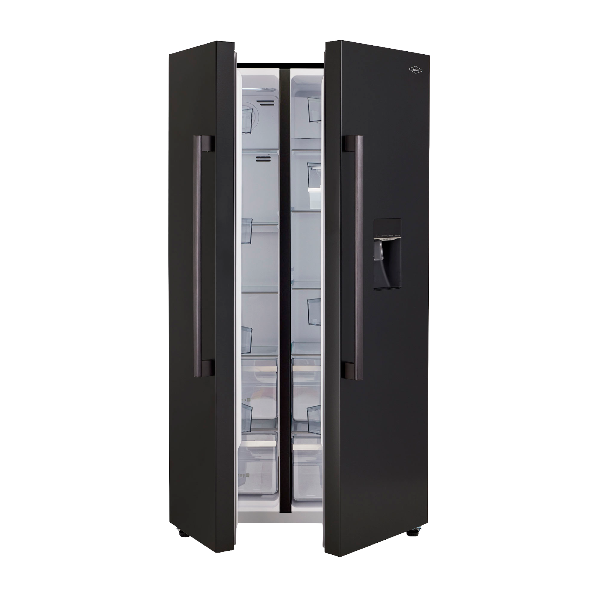 Nevecón HACEB Side by Side 529 Litros Sin Escarcha Manija Externa Panel Digital Inverter Negro