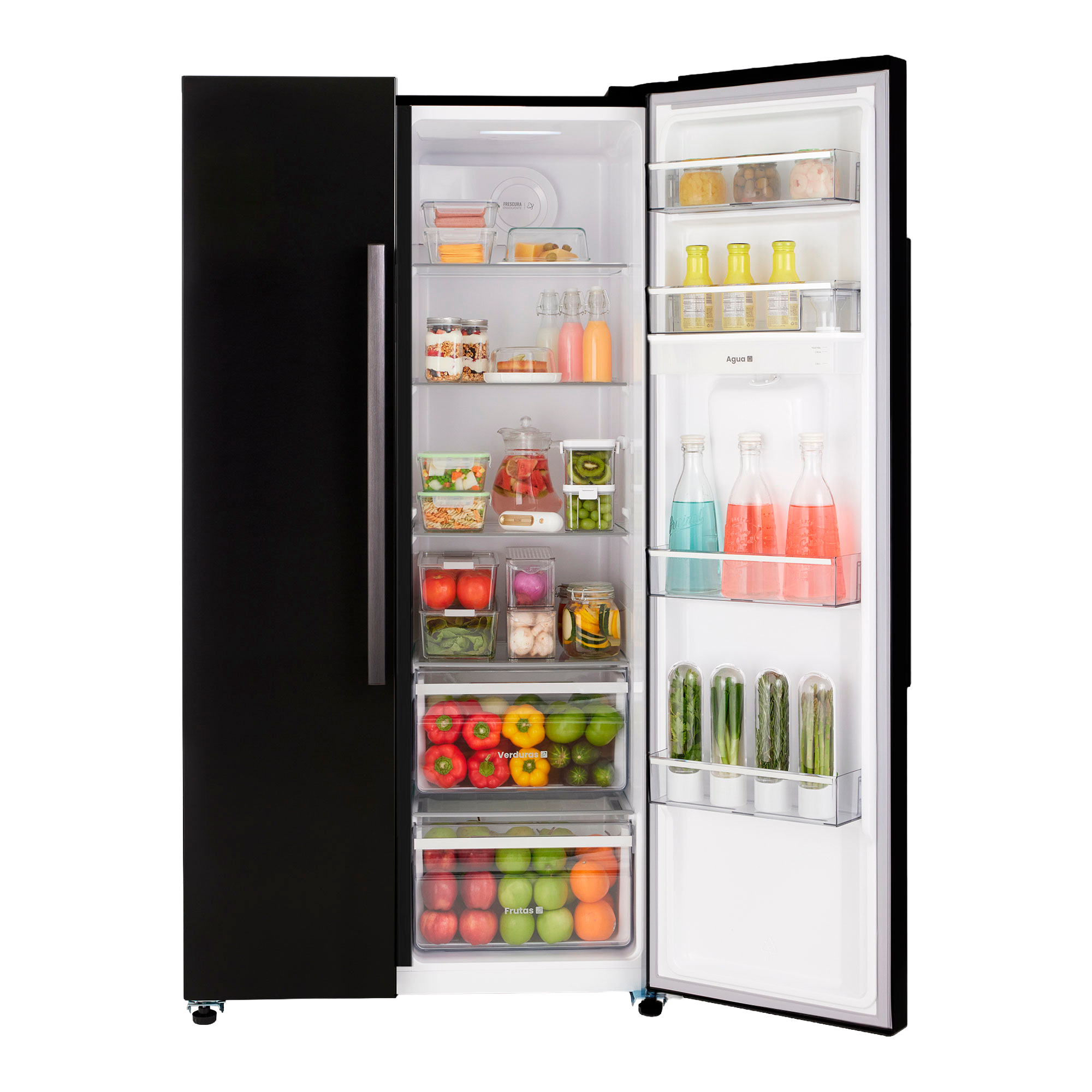 Nevecón HACEB Side by Side 529 Litros Sin Escarcha Manija Externa Panel Digital Inverter Negro
