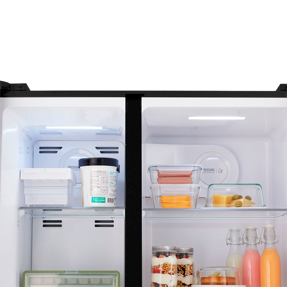 Nevecón HACEB Side by Side 529 Litros Sin Escarcha Manija Externa Panel Digital Inverter Negro