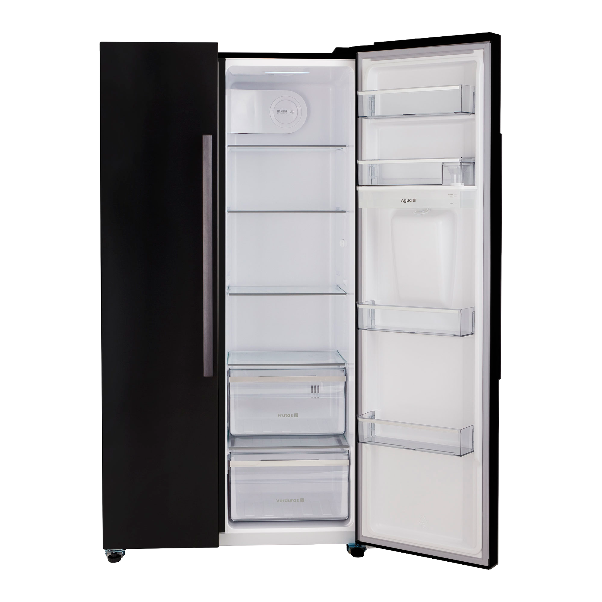 Nevecón HACEB Side by Side 529 Litros Sin Escarcha Manija Externa Panel Digital Inverter Negro