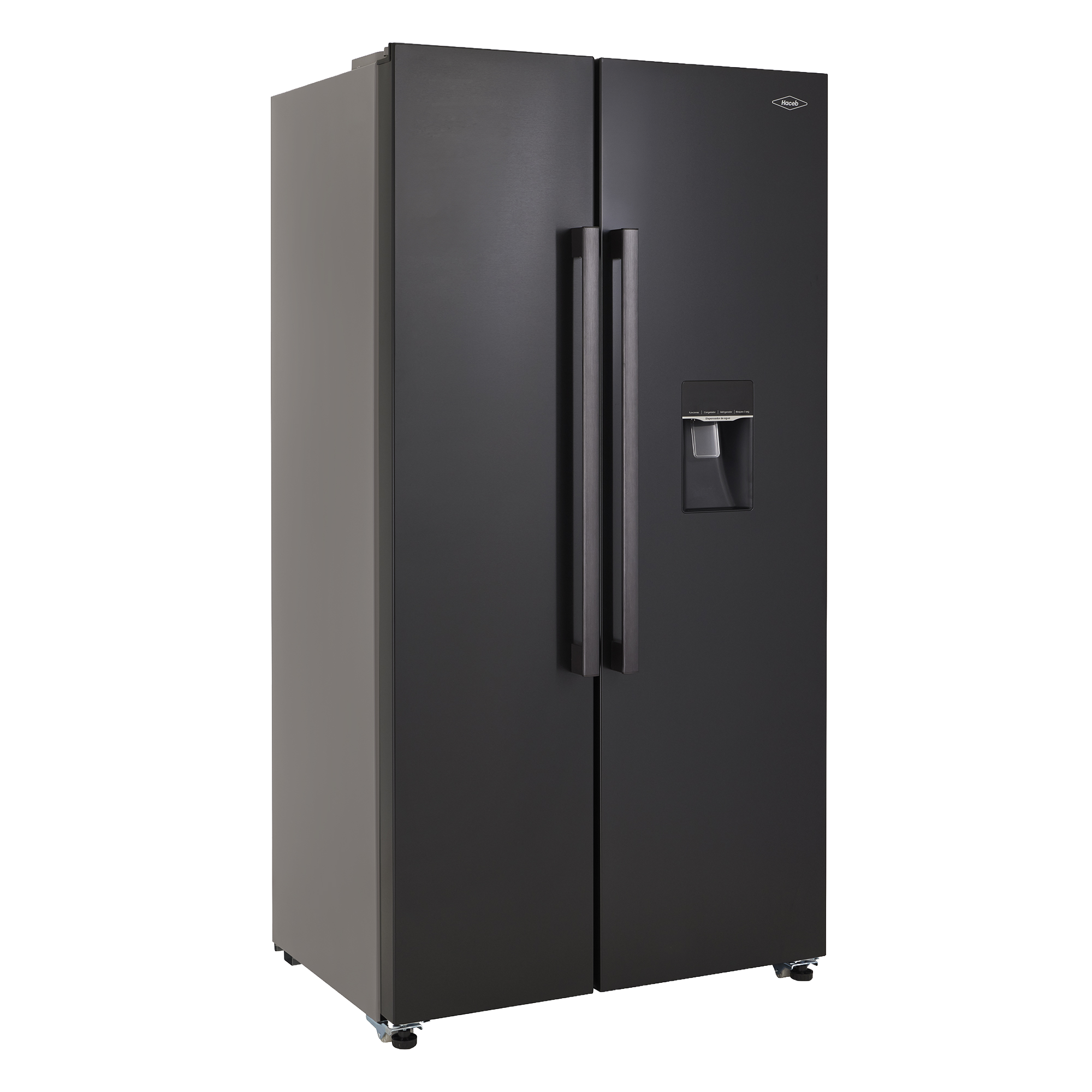 Nevecón HACEB Side by Side 529 Litros Sin Escarcha Manija Externa Panel Digital Inverter Negro