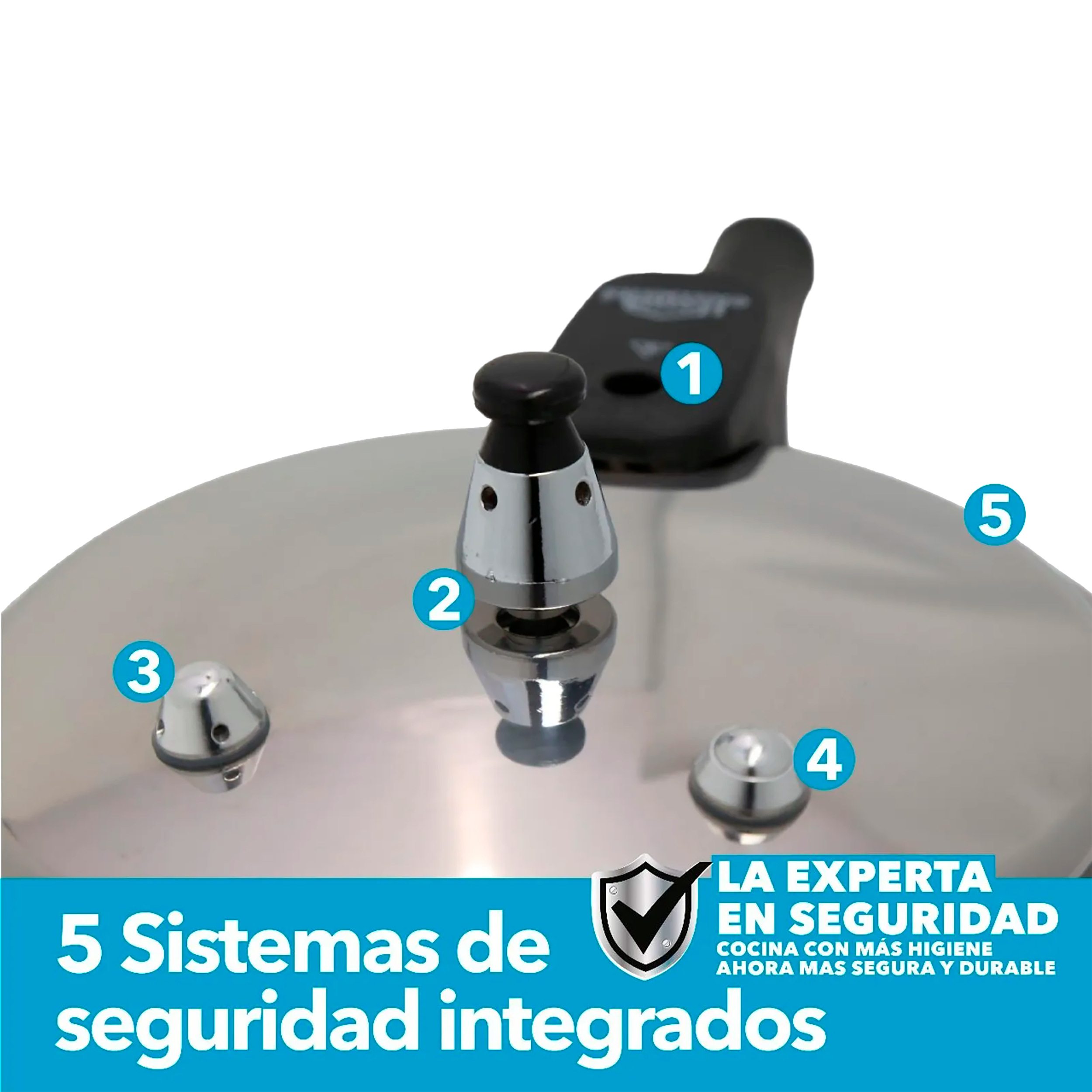 OLLA A PRESION 7L AL C/TAPA ACERO