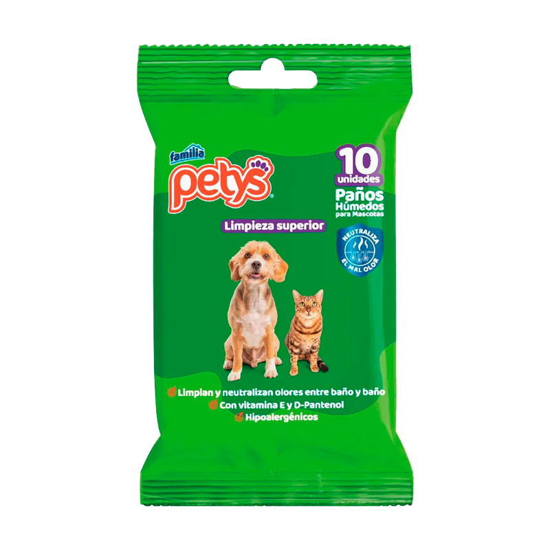 PAÑOS HUMEDOS PETYS LIMPIEZA SUPERIOR X10