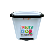 PAPELERA PEDAL 20LITROS RESIDUOS BLANCA