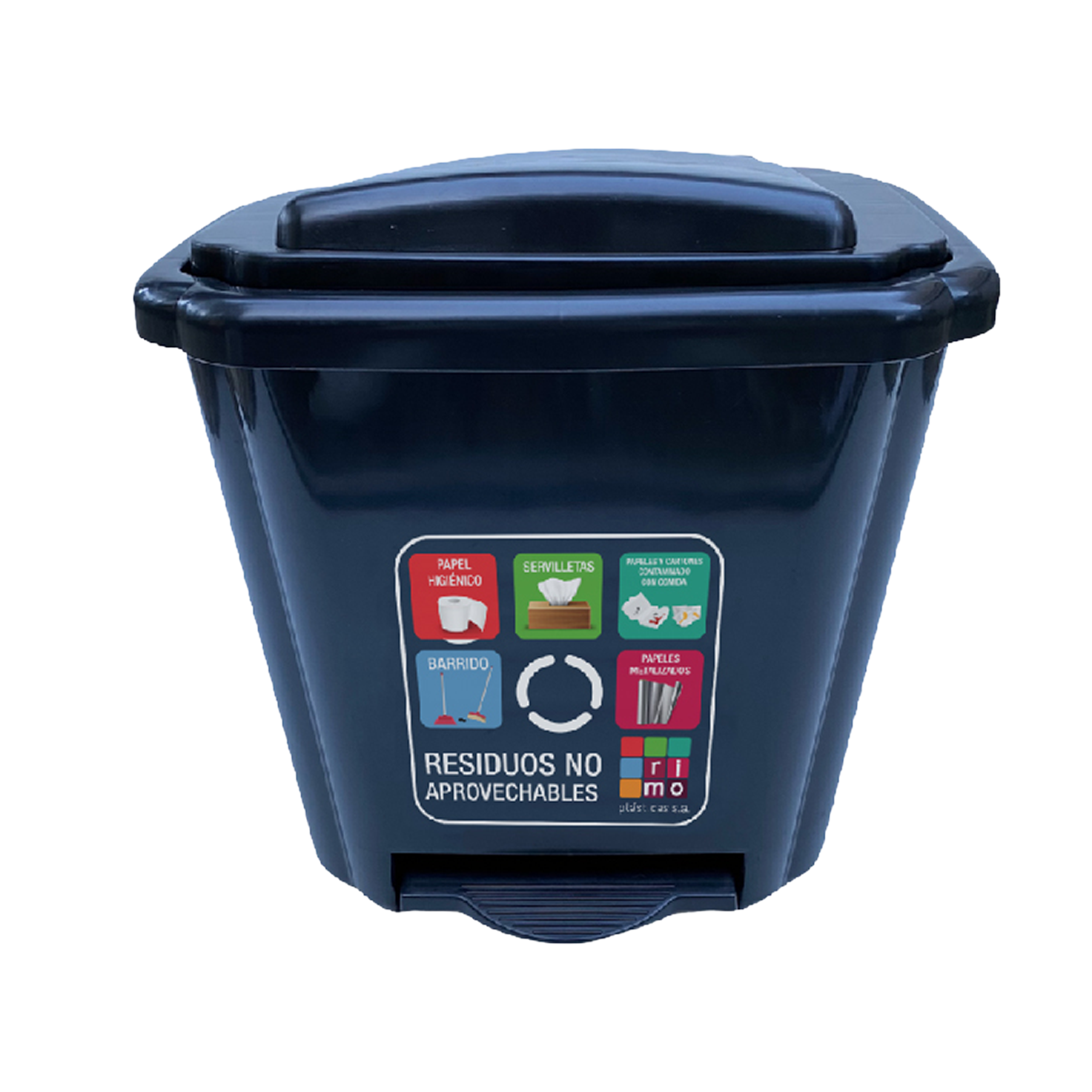 PAPELERA PEDAL 20LITROS RESIDUOS NEGRO