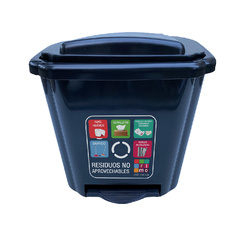 PAPELERA PEDAL 20LITROS RESIDUOS NEGRO