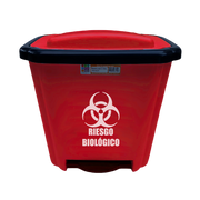 PAPELERA PEDAL 20LITROS RESIDUOS ROJA