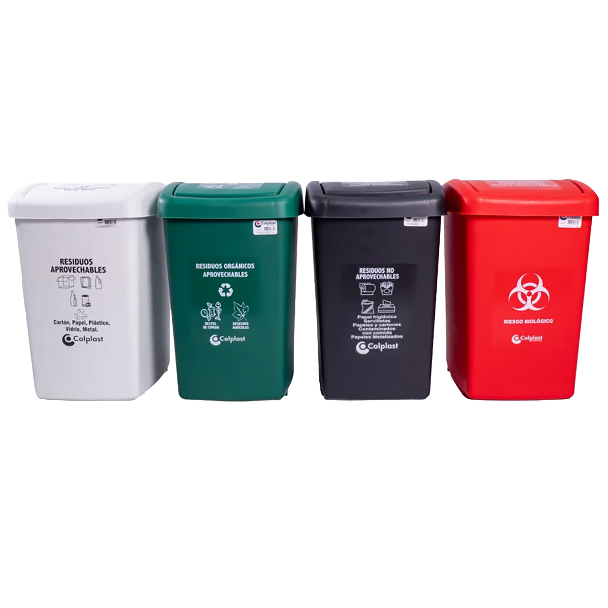 PAPELERA PLANA 36L ROJO PELETIZADA COLPL