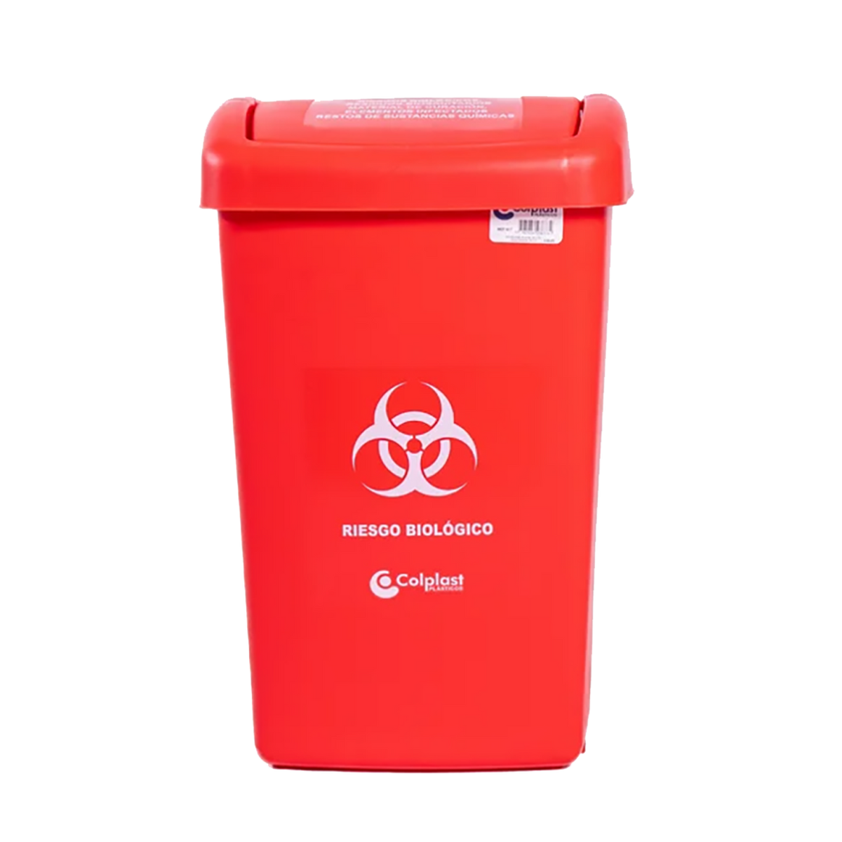 PAPELERA PLANA 36L ROJO PELETIZADA COLPL