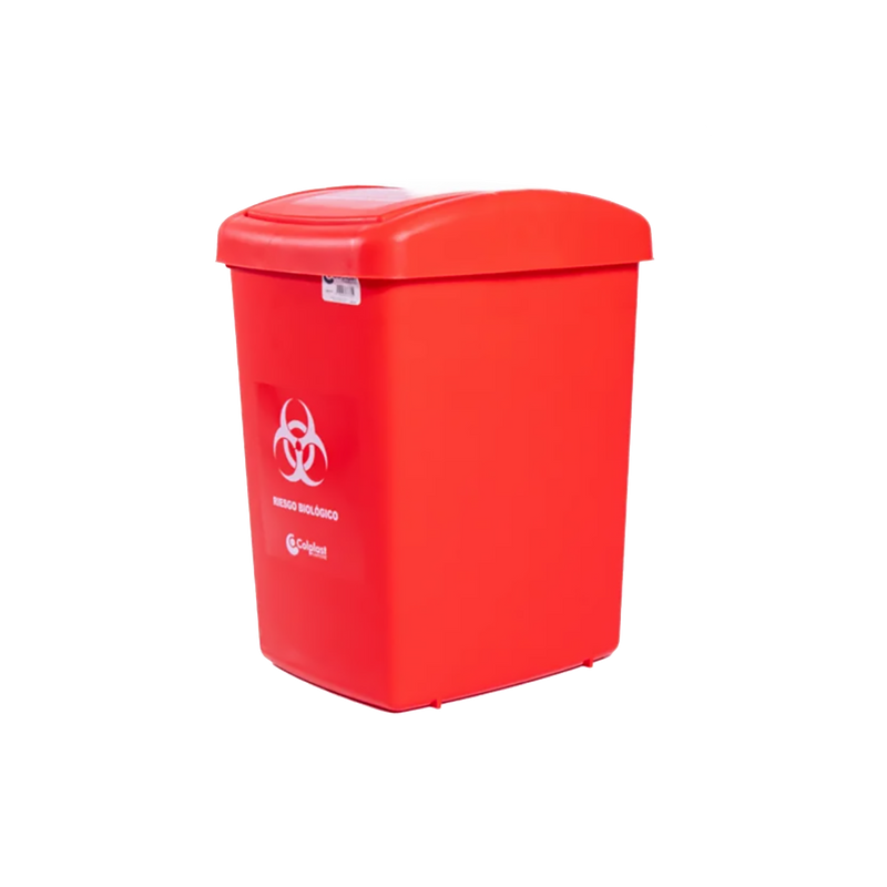 PAPELERA PLANA 36L ROJO PELETIZADA COLPL