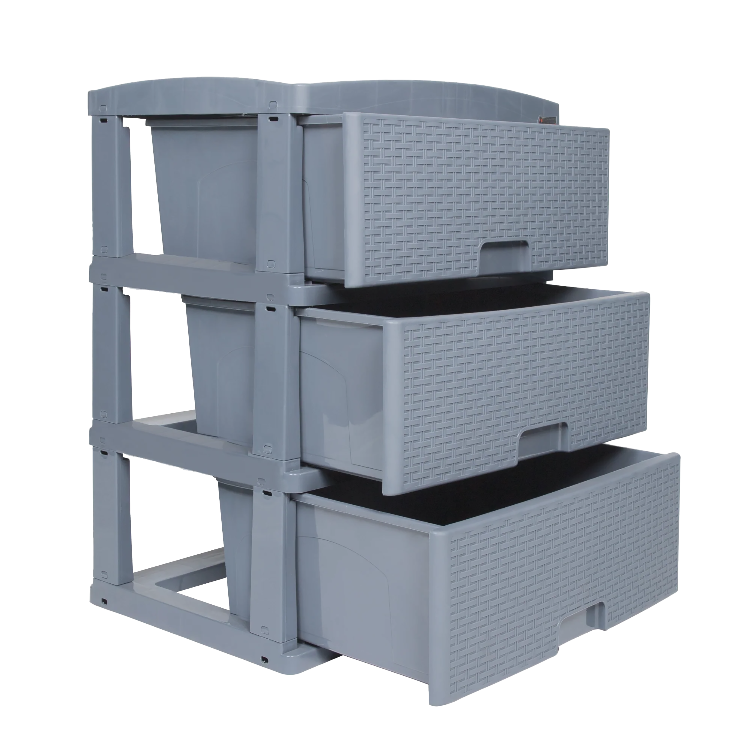 Practimueble Grande X 3 Rattan Gris Colplast