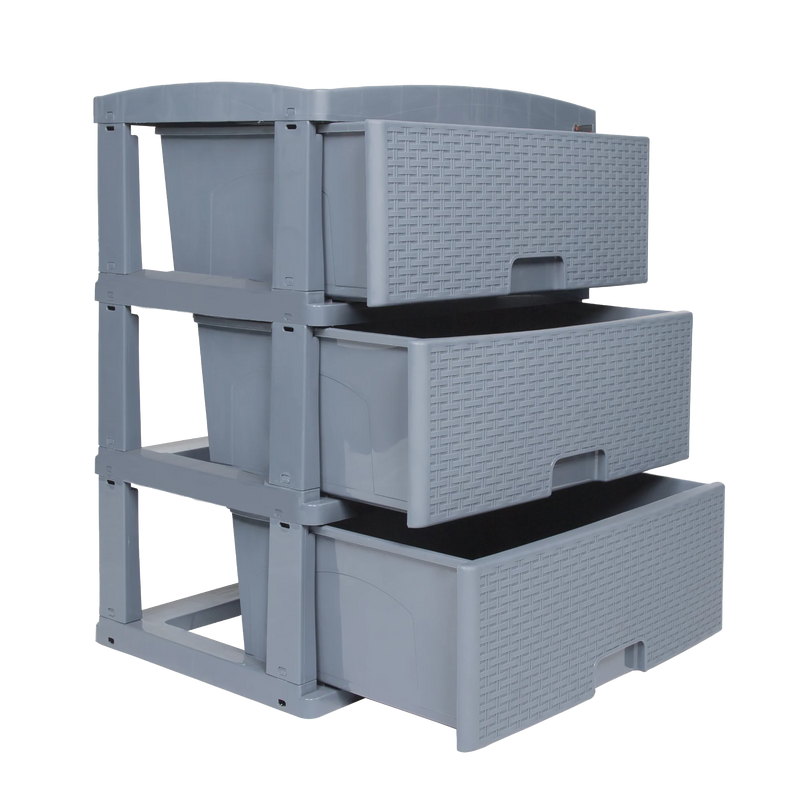 Practimueble Grande X 3 Rattan Gris Colplast
