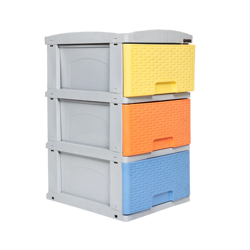 Practimueble Pequeño X 3 Rattan Pastel Colplast