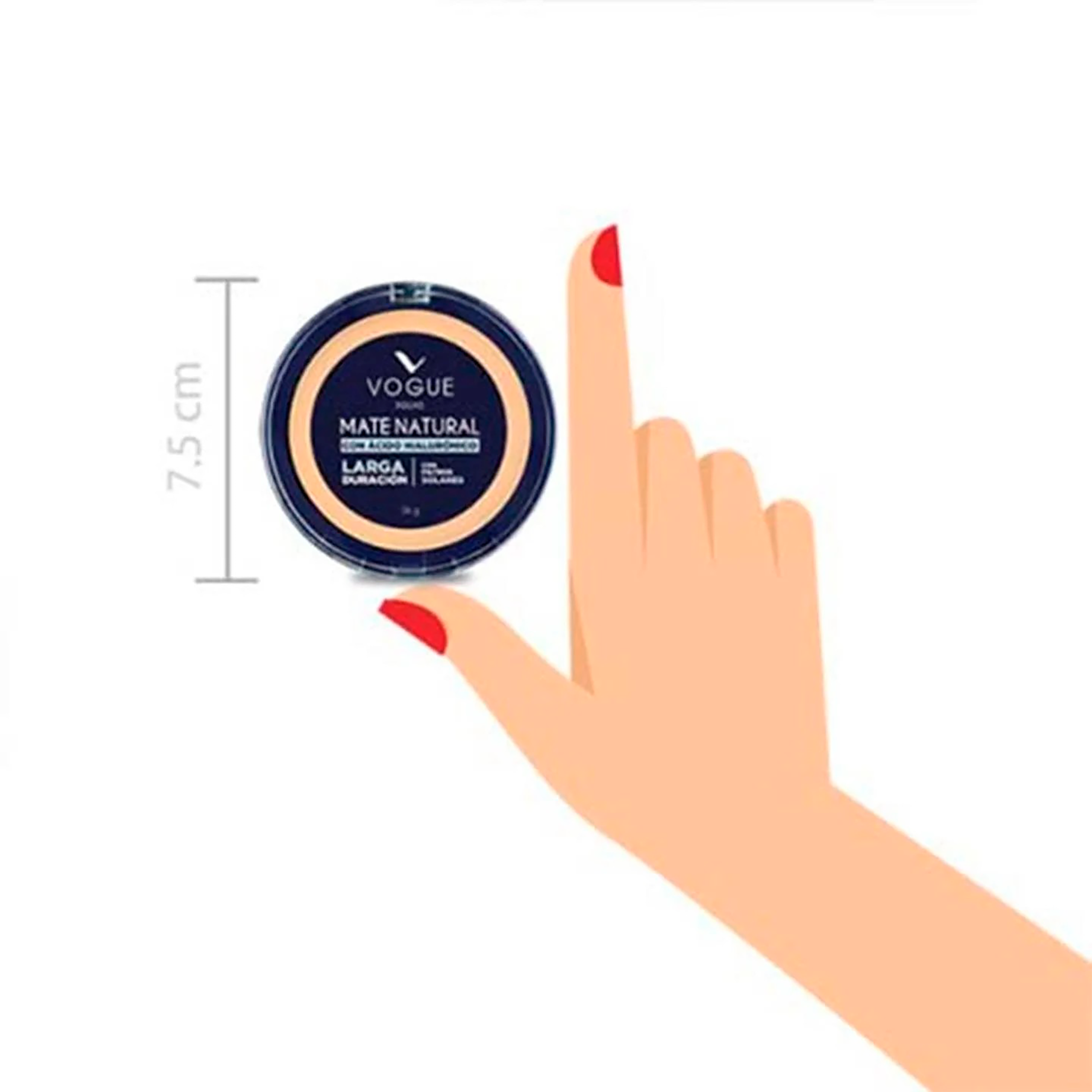 POLVO COMPACTO NATURAL MATE DURAZNO VOGUE
