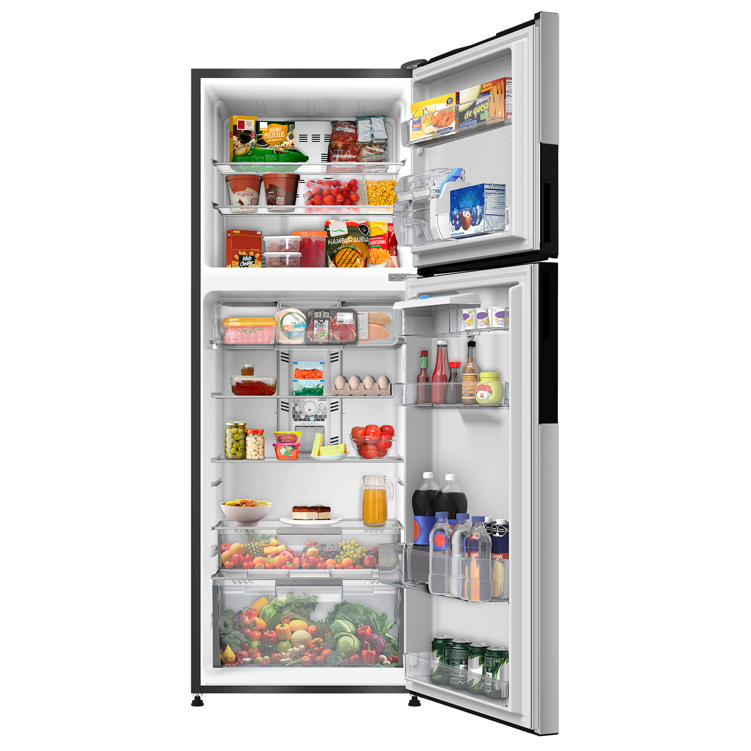 Nevera MABE No Frost Congelador Superior 442 Litros RMP470YCU Inox