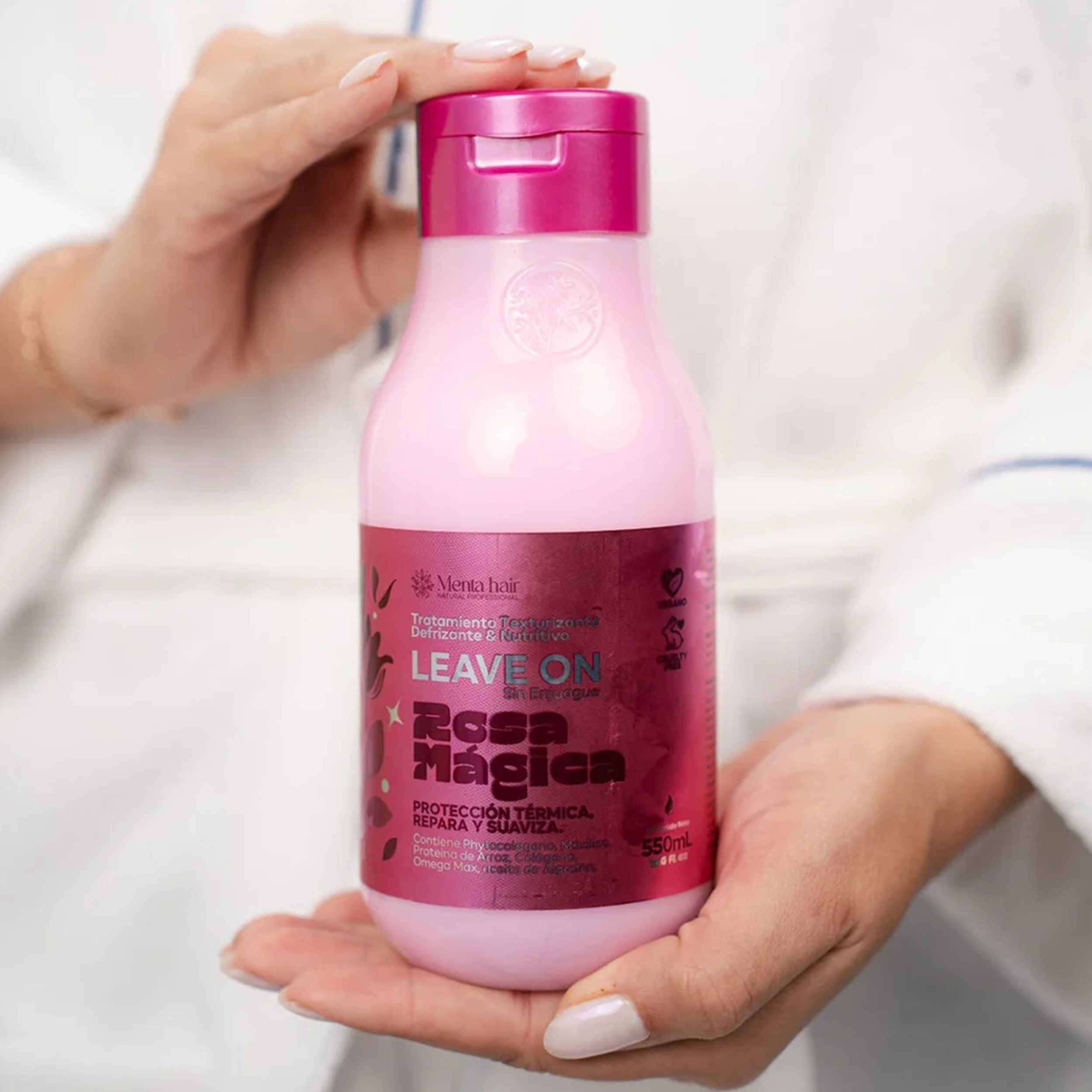 CREMA DE PEINAR LEAVEN ON-ROSA MAGICA