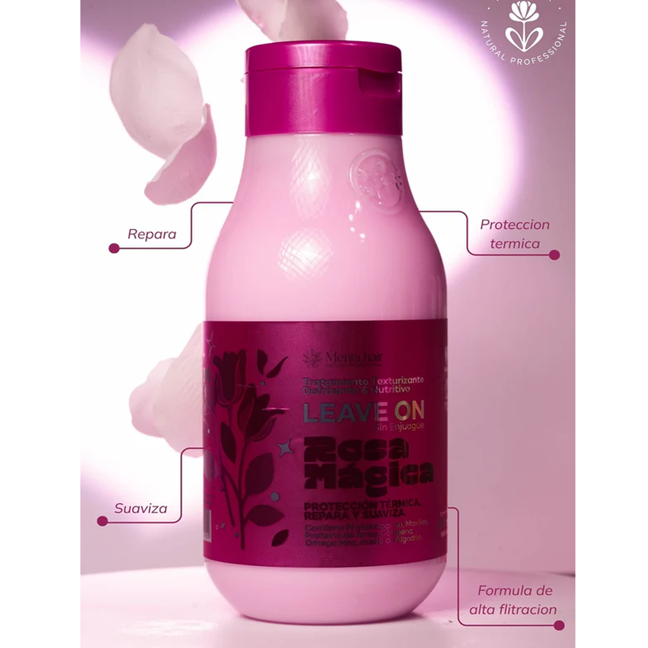 CREMA DE PEINAR LEAVEN ON-ROSA MAGICA