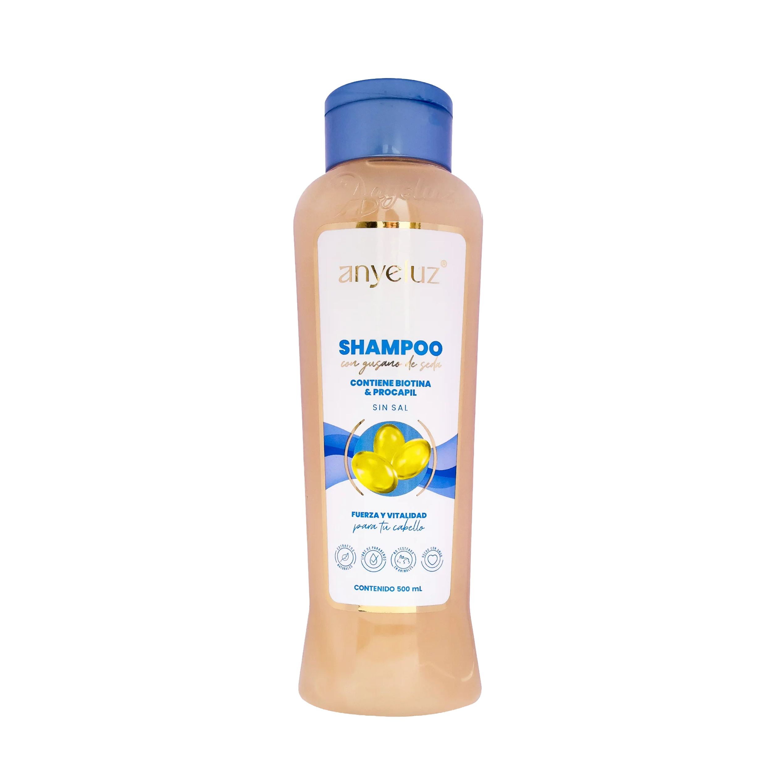 SHAMPOO CON GUSANO DE SEDA 500ML ANYELUZ