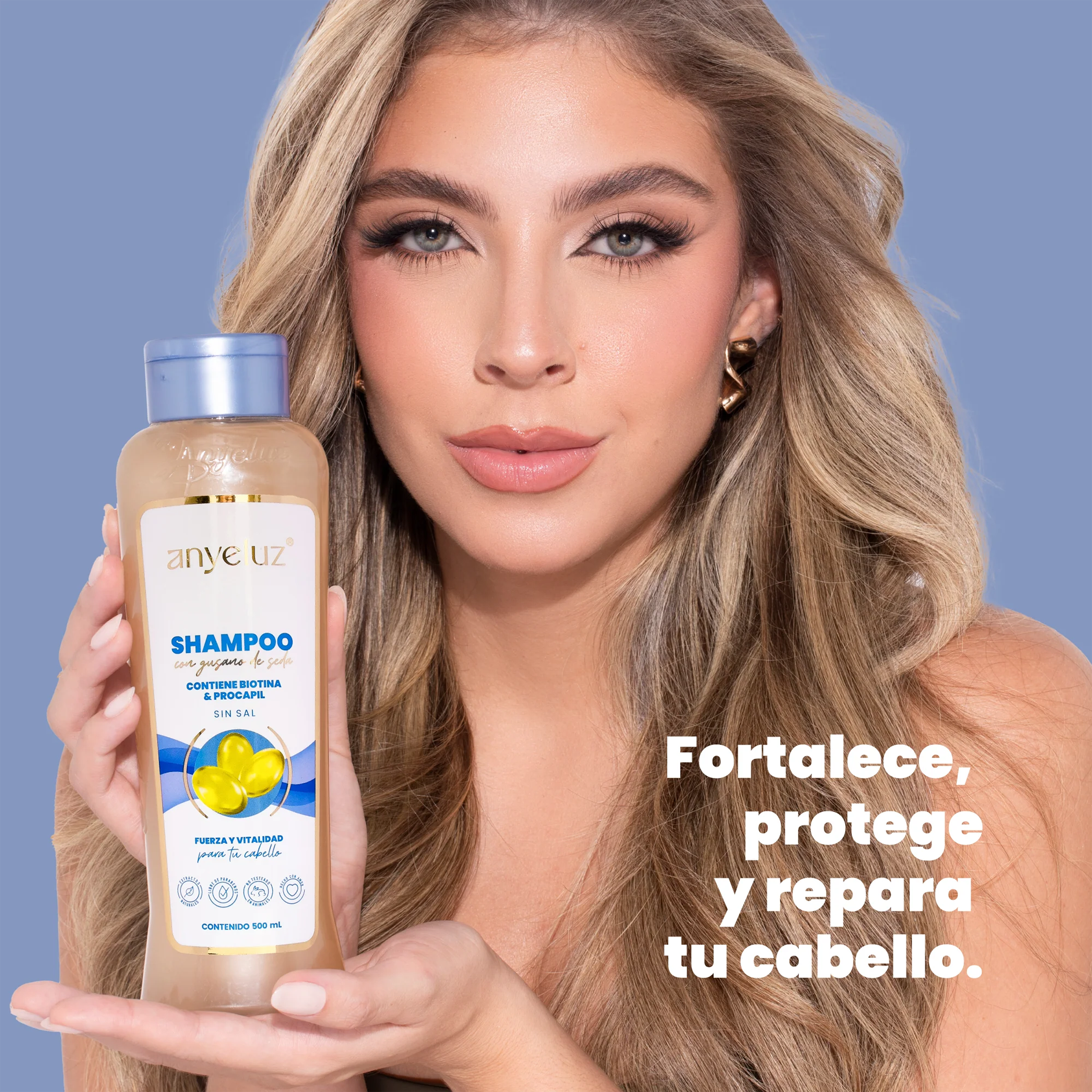 SHAMPOO CON GUSANO DE SEDA 500ML ANYELUZ