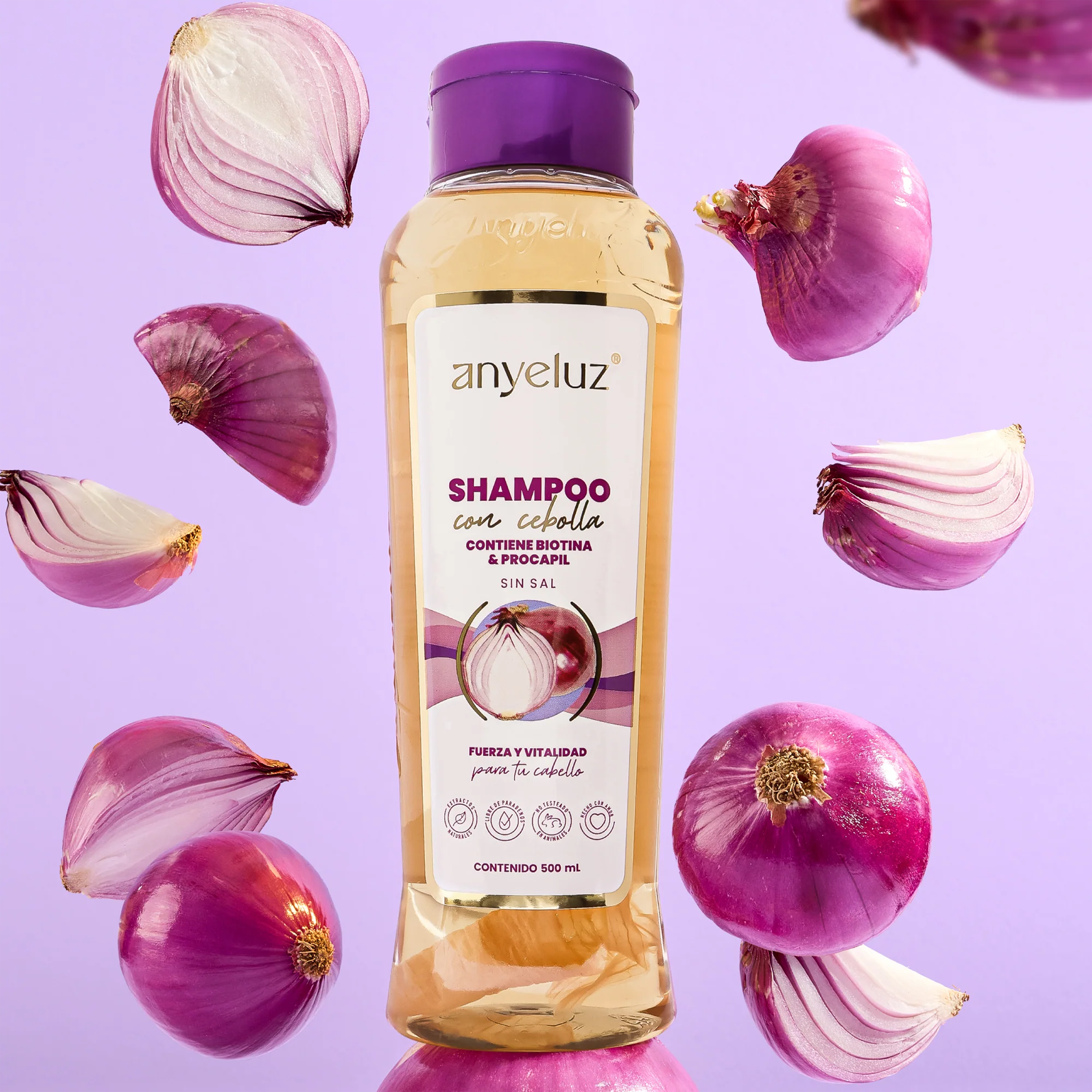 SHAMPOO CON CEBOLLA 500ML ANYELUZ