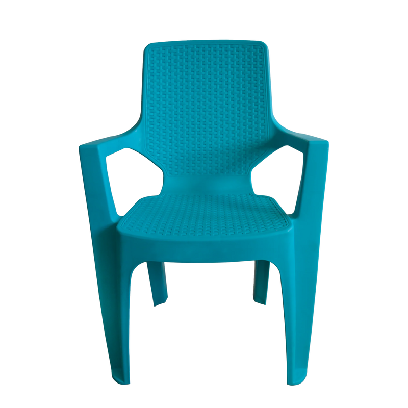 Silla Reggina Con Brazos Rattan  Azul hortensia Colplast