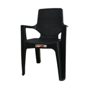 Silla Reggina Con Brazos Rattan Negra Colplast