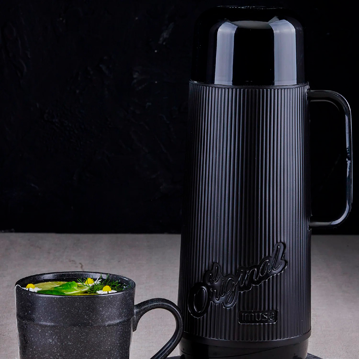 TERMO LISO 1LT ENERGY NEGRO IMUSA