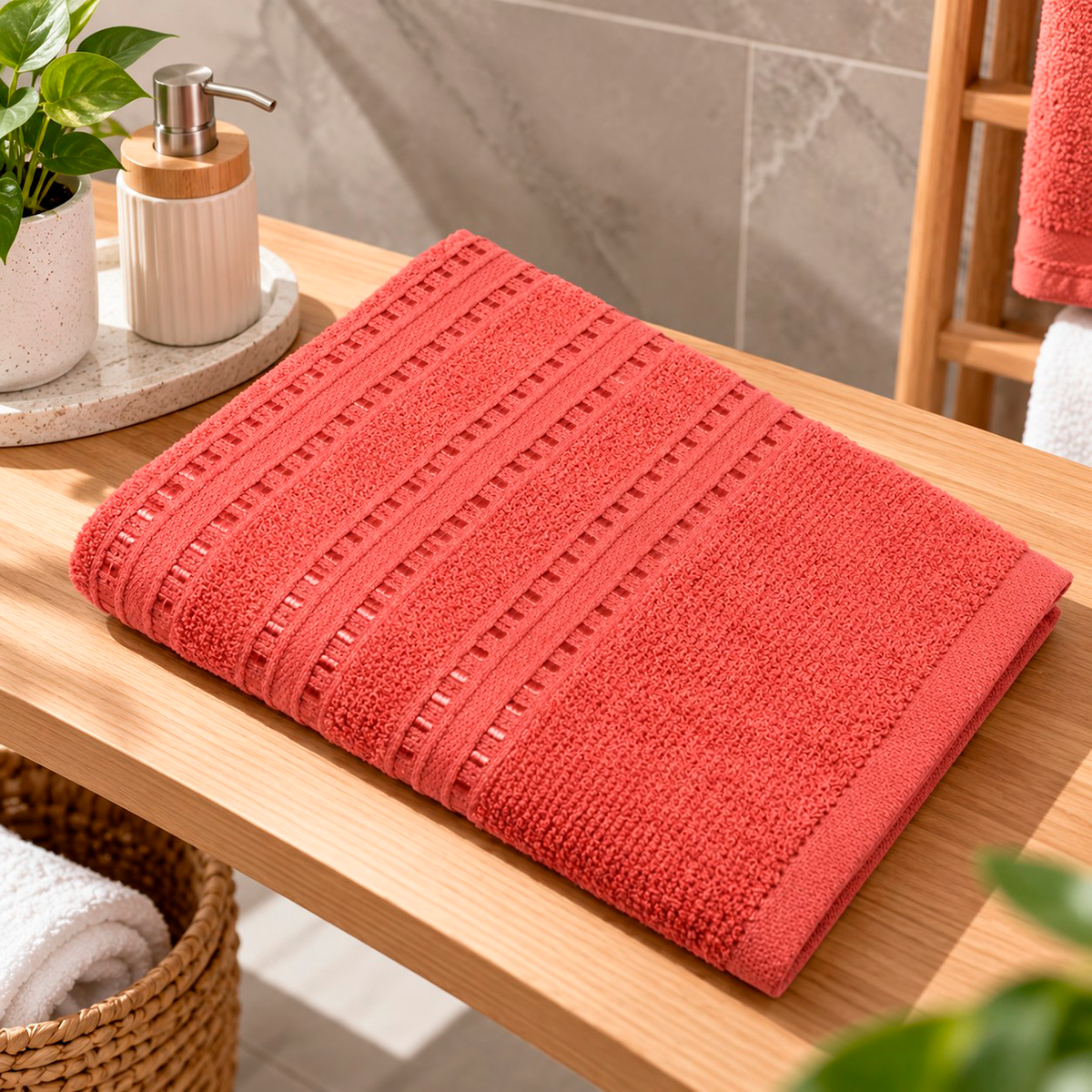 TOALLA 30NEWBEST 30X30 330G 4129/CORAL