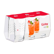 VASO ONDAS JUGOS X6 CRISTAR