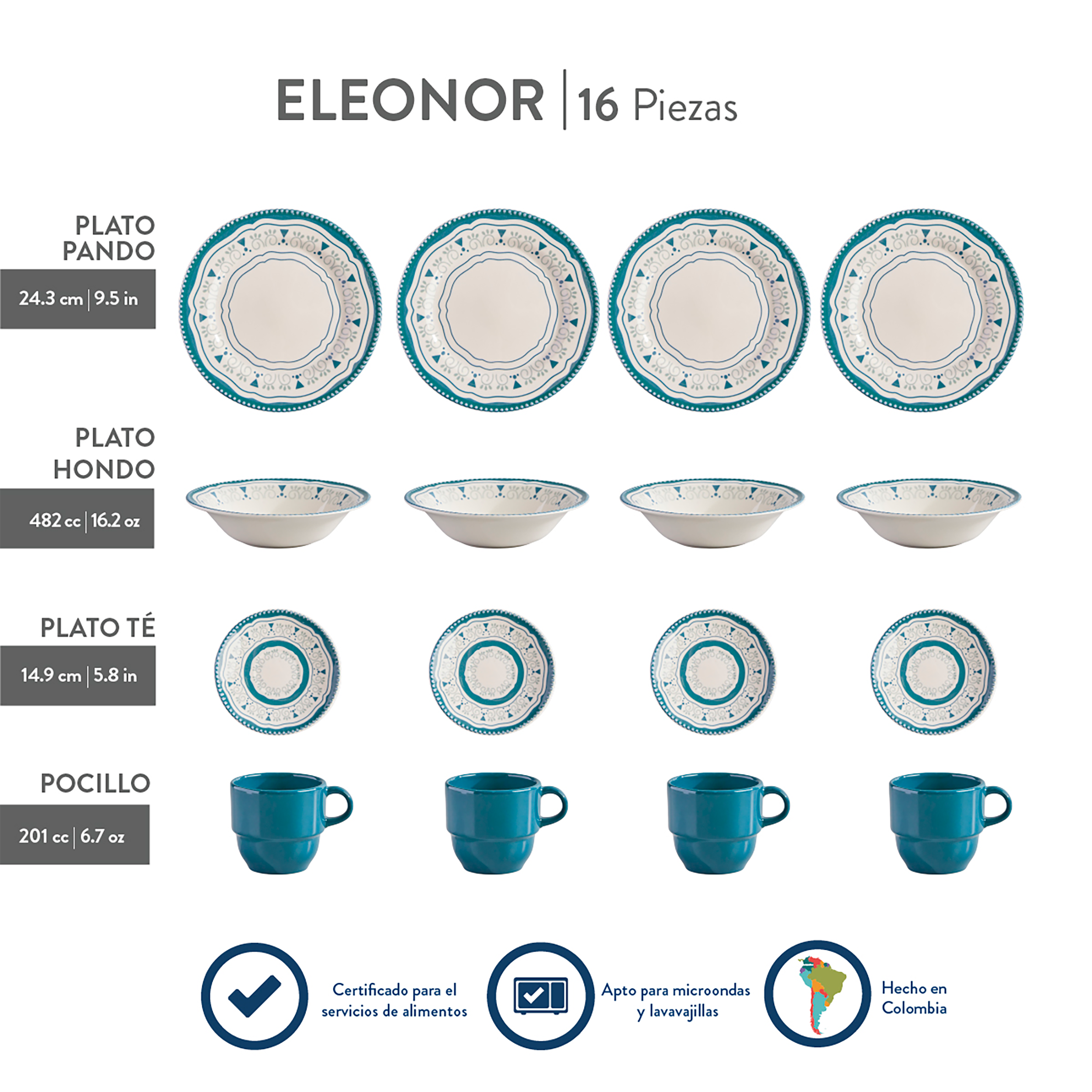VAJILLA ELEONOR CORONA