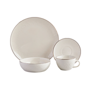 VAJILLA HARMONY PLATEADO CORONA  4 PUESTOS 16 PIEZAS