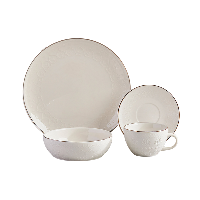 VAJILLA HARMONY PLATEADO CORONA  4 PUESTOS 16 PIEZAS