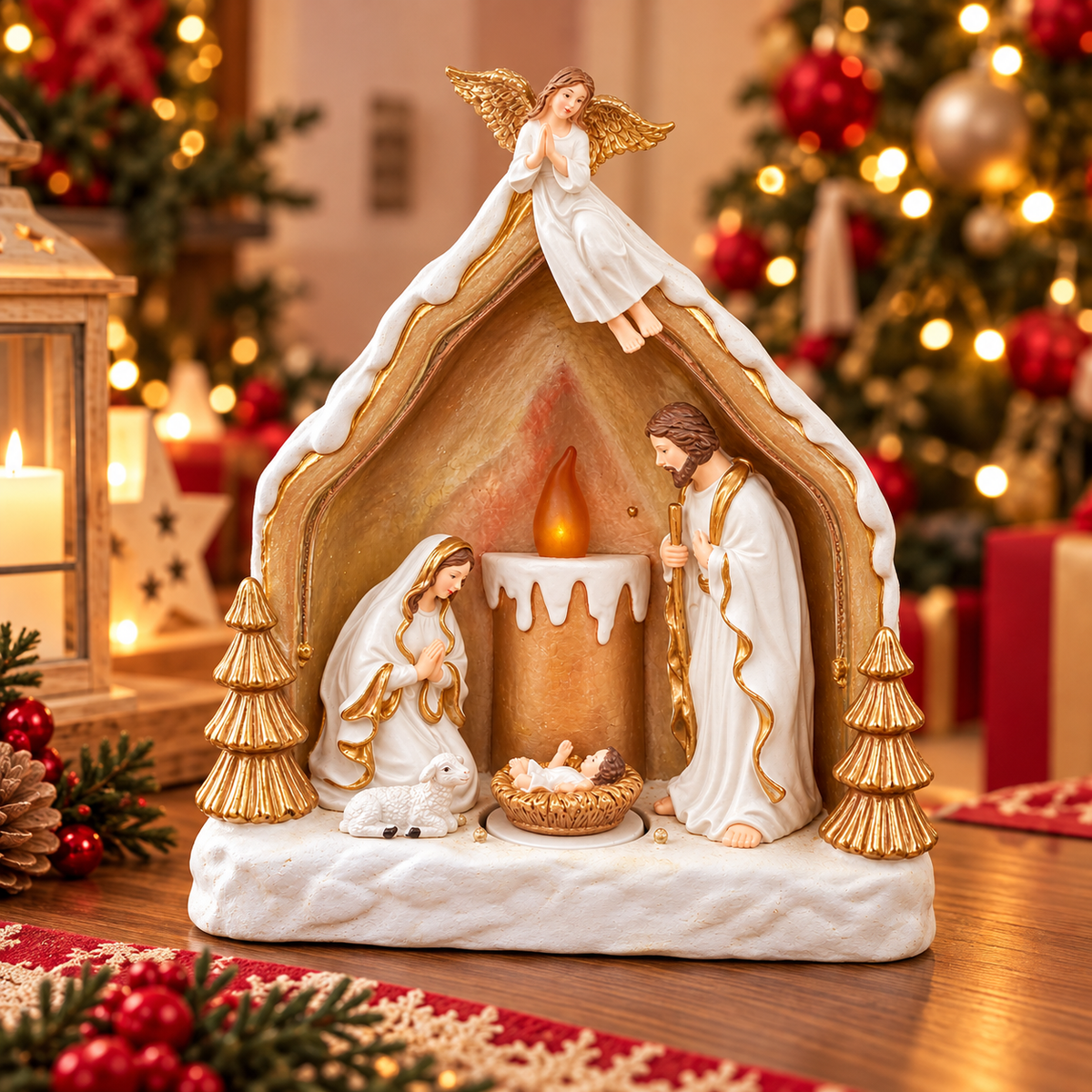 Pesebre Navideño HBC 18,5 × 15 × 23,5 cm – Ref. W2612